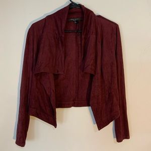 Suede cropped  burgundy jacket